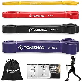 TOMSHOO Resistance Loop Bands, Pull Up Assist Bands Natural Latex for CrossFit, Stretching, Powerlifting, Gym, Yoga, Exercise Bands to Full Body Workout for Men/Women with Carry Bag