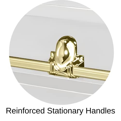 Titan Casket Orion Series Steel Casket (White And Gold) Handcrafted Funeral Casket - White And Gold Finish With White Crepe Interior #TOP7