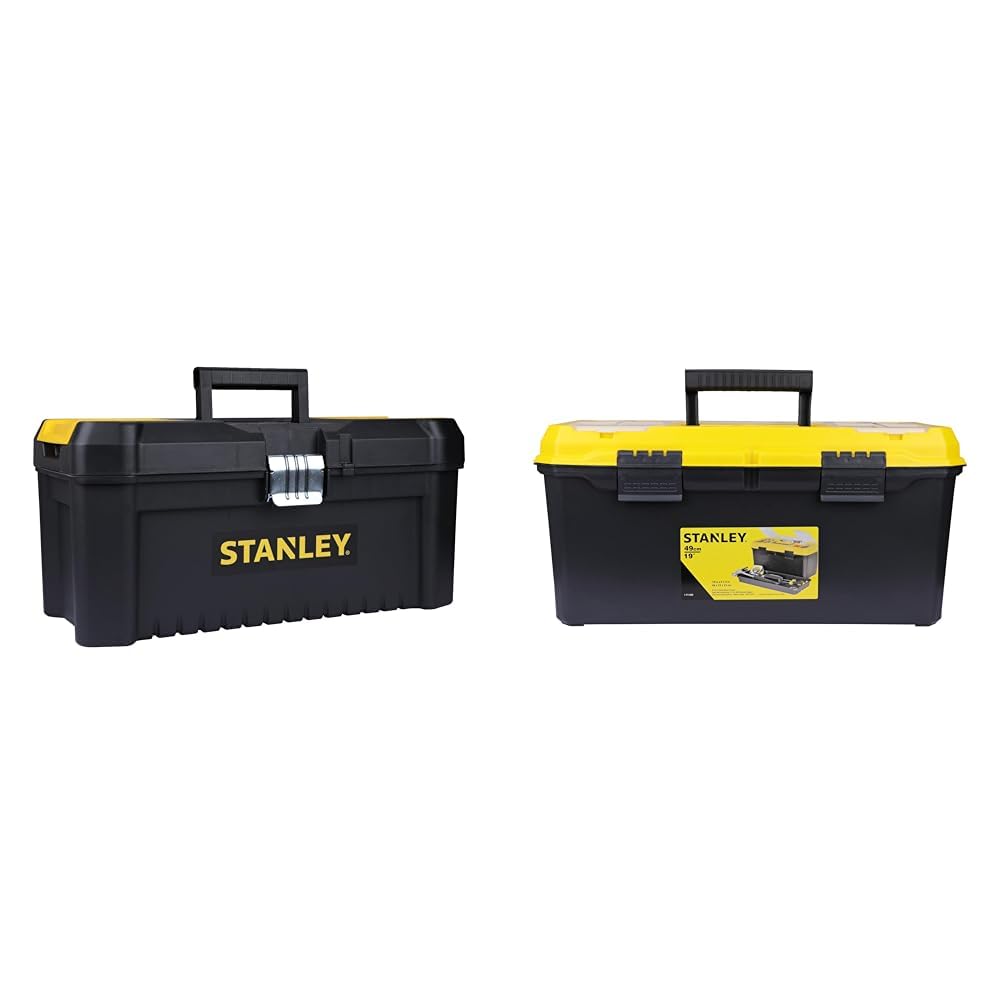 STST1-75518 16'' Organised Heavy-Duty Portable Essential Toolbox with Top Lid and Removable