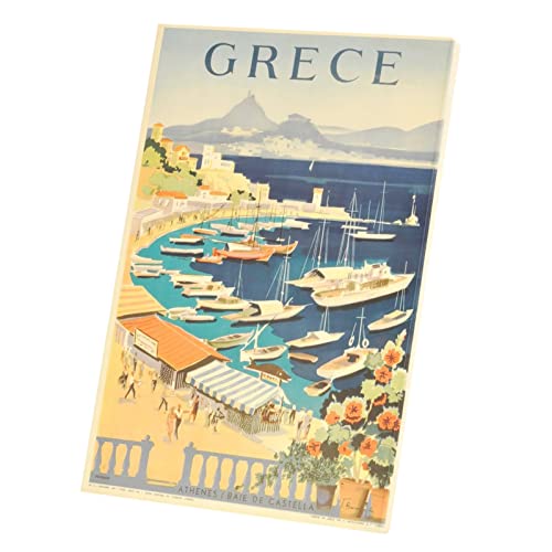 Toile imprimée Grèce affiche Art Déco 30's haut de gamme 40 x 59 cm