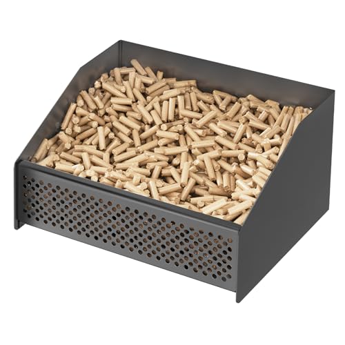johgee Portable Pellet Basket, Pellet Burner Basket for Fireplaces and Wood Stoves,12 × 10 × 6.7 inch, 3.65kg (Black)