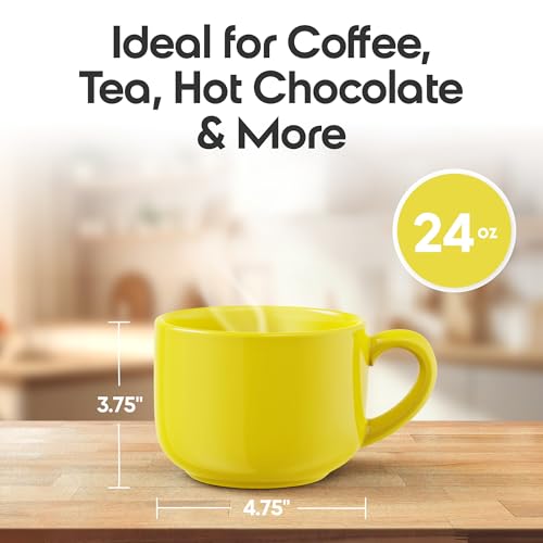 Mug Jumbo Omniware Teaz Cafe 24 oz Amarillo Set x4 miniatura 4