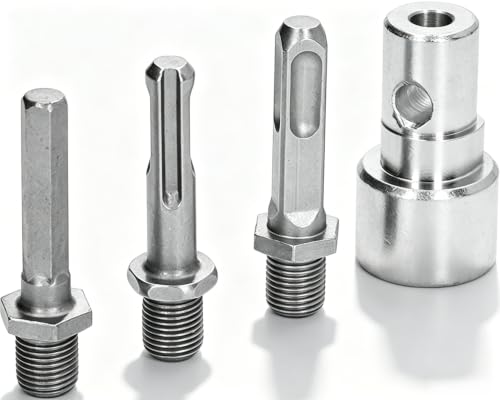 Yuecoom Auger Adapter, 1 to 3 Ice Auger Drill Adapter Drill Bit, Carbon Steel Round Chuck 2 Pits 2 Slots Garden Auger Drill Connector Garden Tools,Drill Bit Adapter