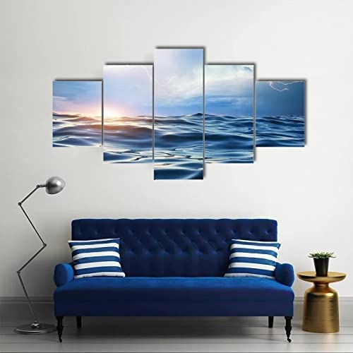 Toile tempête de mer xxl pour habiller un grand mur vide