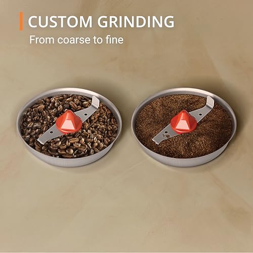 Image of KRUPS Electric Blade Coffee Grinder 1.6 Oz, Adjustable Coarse to Fine for the Perfect Espresso, Grind Coffee Beans, Spices & Herbs, Removable Dishwasher Safe Bowl, Stainless Steel