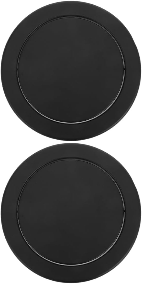 2pcs Stainless Steel Counter Trash Can Lids round Recessed Swing Flap Covers for Kitchen Bathroom Office Built-in Garbage Container Insert Chute Compatible with 19.3-23cm Opening