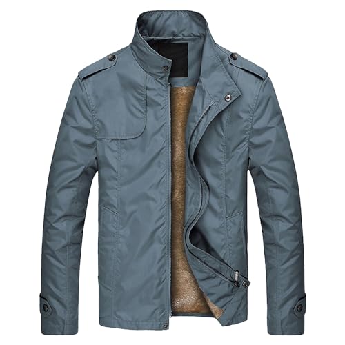 Veste coupe-vent doublure coton ZDJSWJ blouson homme chaud col montant