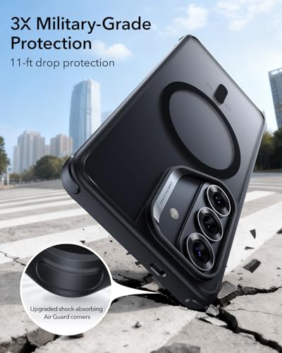 Image of ESR for Samsung Galaxy S26 Case, Compatible with MagSafe, Magnetic Case for Samsung Galaxy S26, Military-Grade Protection, TPU, Classic Hybrid Case (HaloLock), Frosted Black