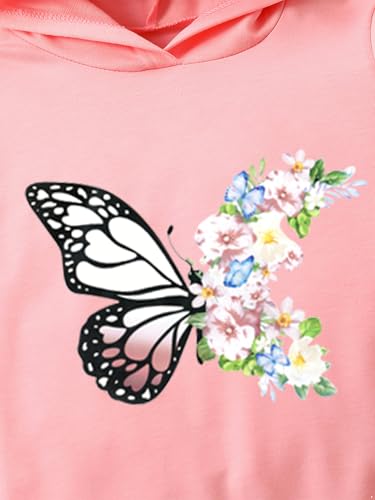 YiZYiF Kids Girls Casual Tracksuit Loungewear Long Sleeves Print Hoodie Pants Set For Outdoor Sports Workout4