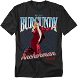Popfunk Anchorman: The Legend of Ron Burgundy Homage Unisex Adult T Shirt, Black, Large