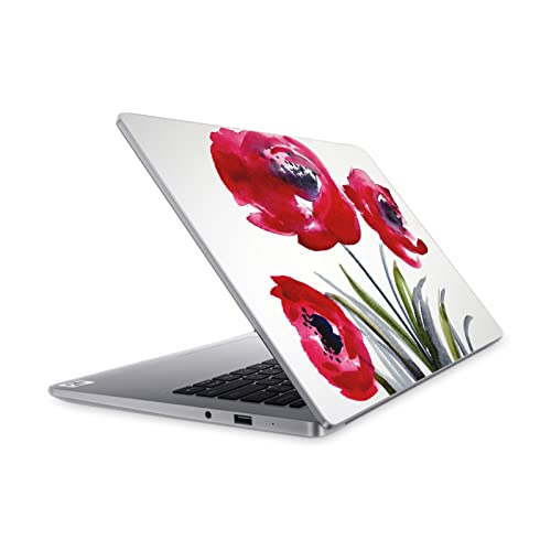 Skin vinyle fleurs rouges Mai Autumn, couverture florale sur mesure pour Mi Notebook 14