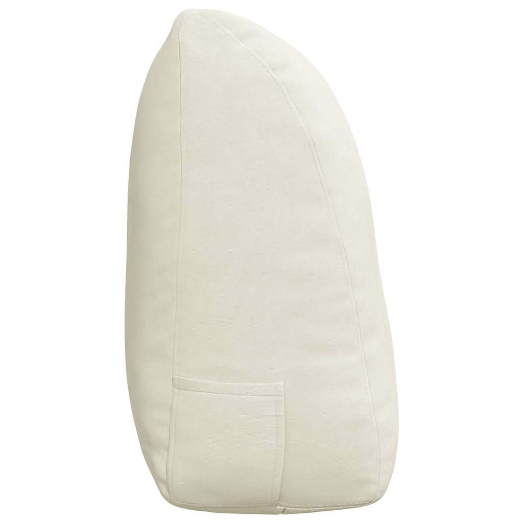 Genérico Cojín de espalda Crema 120 x 24 x 50 cm Terciopelo con Bolsillo Lateral, Cojín Ergonómico Terciopelo para Soporte Lumbar, Funda Desmontable, Relleno Poliéster, Ideal para Salón,