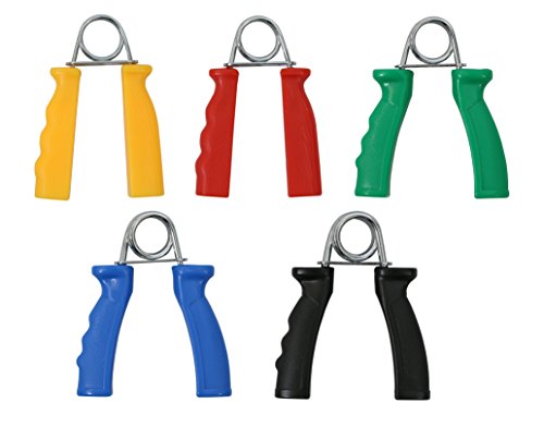 CanDo 10-1809 Ergonomic Hand Grip, 5 Pair Set, Yellow through Black