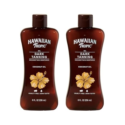 Hawaiian Tropic Dark Tanning Sun Care Moisturizing Oil 8 Ounces, 2 Count (Pack of 1)