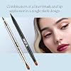 Aura Retractable Brush for application on lips or eyes. Liner Brush, Lip Gloss, Eyeshadow Concealer Brush. 2 Pieces Double-ended Lip Applicator with Cap, (Black/Gold)