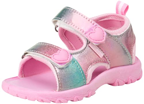 Gerber Baby Girls' Sandals - Adjustable Summer Sports Sandals (Infant/Toddler), Size 4, Pastel Glitter, 4 Infant