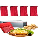 4 Stück Mikrowelle Beutel Kartoffel Tasch, Kartoffel Mikrowelle Beutel, Waschbar Wiederverwendbarer Kartoffelbeutel Schnell Gebacken, Kartoffelbeutel PotatoExpress Bag Für Kartoffelpüree Salat Frites