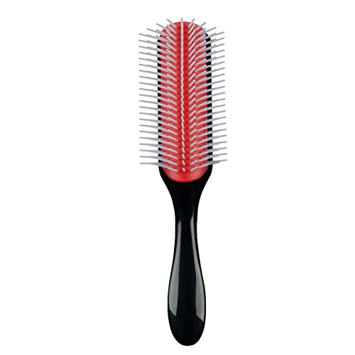 Classic Styling Hair Brush for Wet or Dry Curly Hair. 9 Row Black Brush for Detangling