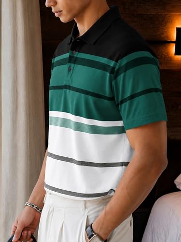 Image of Noble Monk Men's Regular Fit Polo Neck T-Shirt | Half Sleeve