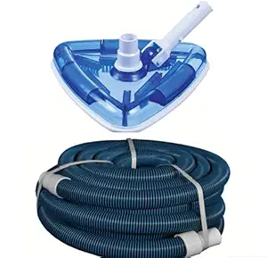 BlueWave Triangular Transparent Triangle Pool Vacuum Head Inground Above Ground Swimming Pool and 6 Meter In Length Hose Pipe, 38mm EVA Vacuum Hose With Standard Cuff Link