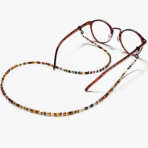KOOKZ 3pcs Beaded Glasses Chain,Anti-slip Glasses Chains and Cords for Women,Spectacles Cord Eyeglass Strap Holder Sunglasses Necklace Eyewear String Women's Glasses Chains & Lanyards for Neck
