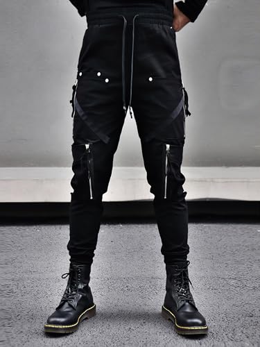 MOKEWEN Men's Street Wear Techwear Cyberpunk Ankle Casual Jogger Cargo Harem Pants with Pocket4