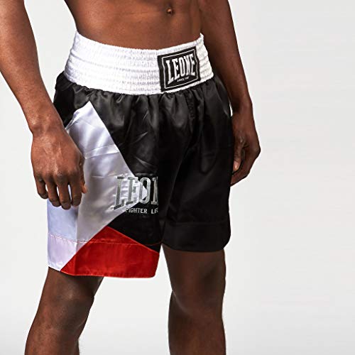 Leone 1947 Fighter Life - Pantalón Corto de Boxeo Unisex para Adulto, Unisex Adulto, AB211, Negro, L