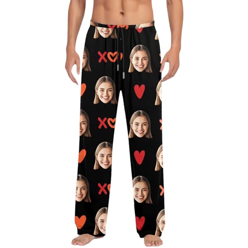 WWricotta Pantalones casuales con cordón, cómodos y suaves, con estampado de San Valentín, ropa de dormir de corte relajado.