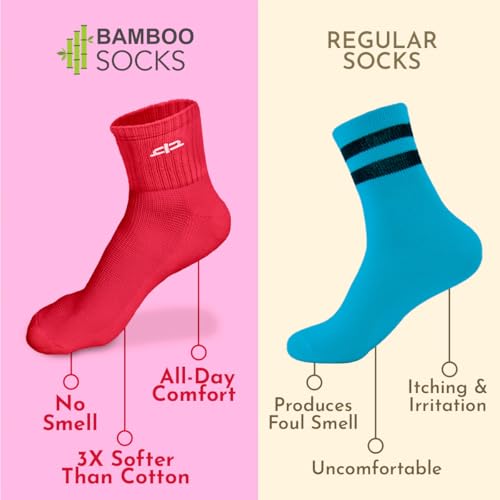 Image of HEELIUM Bamboo Socks for Women | Quarter Length | 3X Softer than Cotton Socks | Odour-Free & Breathable | Superior Comfort & Cushioned Base