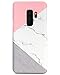 J.west Galaxy S9 Plus Case, Marble Design Pink Geometric Anti-Scratch &Fingerprint Shock Proof Thin Non Slip Matte Back Grip Slim Fit Shell Hard Protective Cover for S9 Plus