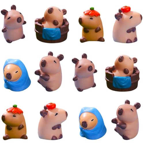 MEZHEN Capybara Figuras Decoración para Tartas Cumpleaños Decoración de Pastel Animales Adorno para Tarta Fiesta de Cumpleaños Decoración Jardín