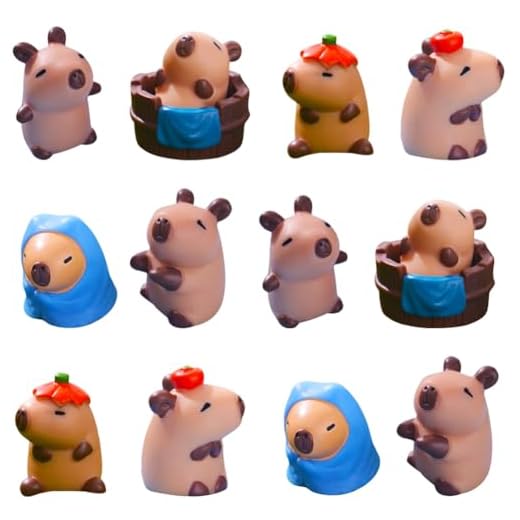 MEZHEN Capybara Figuras Decoración para Tartas Cumpleaños Decoración de Pastel Animales Adorno para Tarta Fiesta de Cumpleaños Decoración Jardín