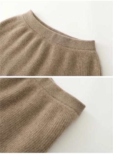 Women's Fall/Winter Wool Knitted Skirt Slim Fit Drawstring Long Skirt Army En8 L2