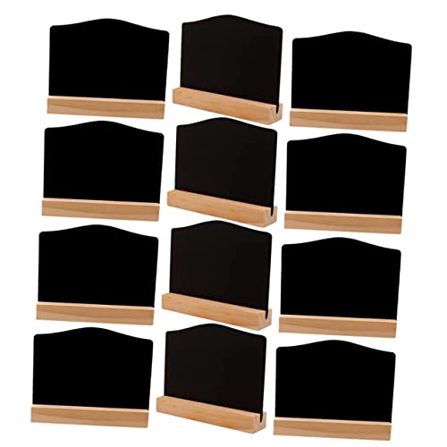 Holibanna 12Pcs Double Sided Mini Blackboard Signs with Sturdy Easels for Weddings Cafes and Events Tabletop Chalkboard Tags