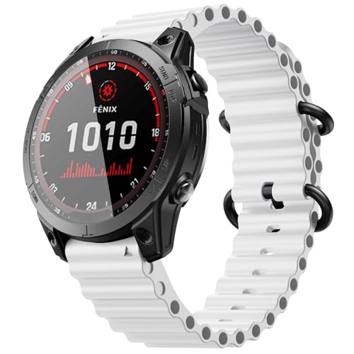 Bracelet montre 26mm silicone ocean compatible Garmin Fenix 8X 7X