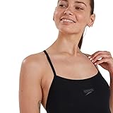 Speedo Women's Eco Endurance+ Thin Strap One Piece Swimsuit | Athletic Fit | Classic Design| Recycled Fabric | Chlorine Resistant | Extra Flexibility Swimwear, Black, 34 - Image 4