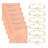 CERSLIMO Bridesmaid Proposal Gift - Tie-The-Knot Bracelet for Maid of Honor, Flower Girl and Bridal Party - 4/6 Pcs Jewelry Set for Women