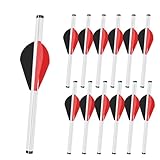 LEANPRO 12-Pack Shrink Fletch with 2 Inch Vanes, Stretch Arrow Wraps Universal Fit for Arrows and Bolts, DIY Archery Fletching Tool (Clear White/Black)