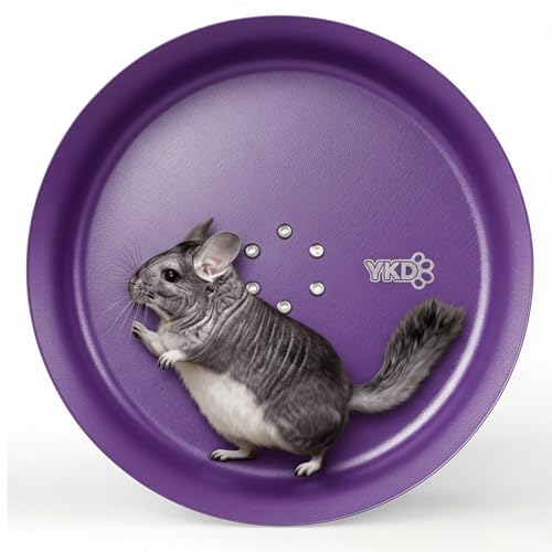 15' Silent Chinchillas Exercise Wheel, Aluminum Alloy Noiseless Running Wheel for Syrian Hamsters, Hedgehogs, Squirrels and Small Pets (Purple)