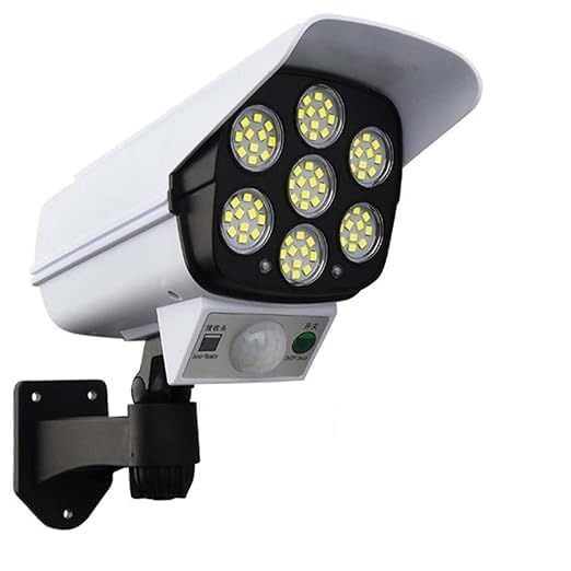 Dummy Camera Light Solar Motion Sensor Solar Security Light with Motion Sensor, Remote Control, 6 LED Heads, Outdoor Wall Mount, White-image-44