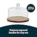 Libbey Acaciawood Flat Round Wood Server with Glass Dome