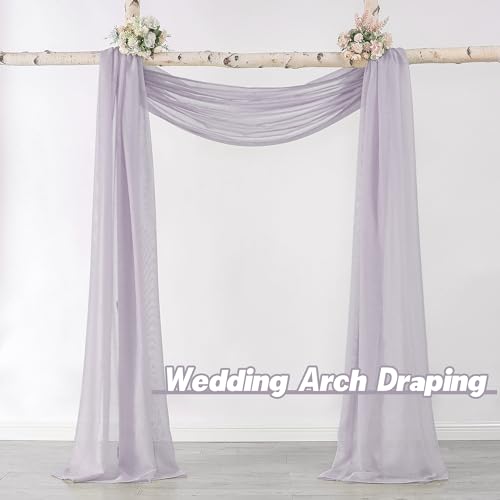 DONREN Lilac Semi Sheer Luxury Scarf for Window - add Beautiful Elegant Effect to Curtain Drapes (Lavender Purple,1 Panel 52 x 144 Inch Length)