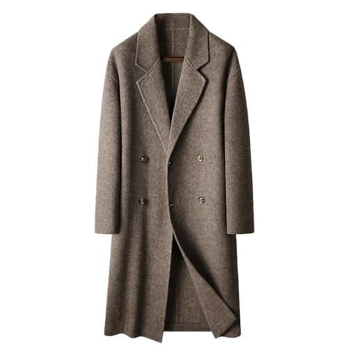 Trench large en laine double face pour homme élégant et chaud