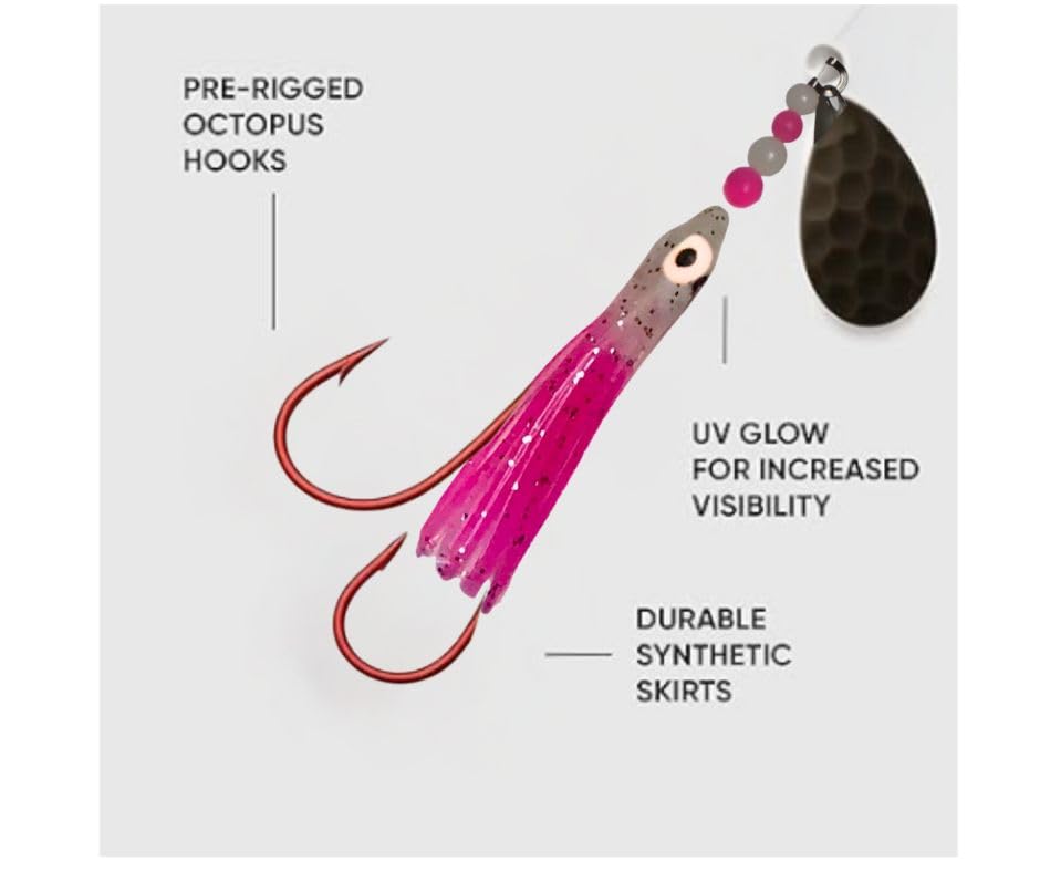 Leuchtende Micro Hoochies Angelköder, 4,5 cm, langlebige Kunststoffkonstruktion, UV-verstärkt, 5 Stück, rosa Baumwoll-Top, Micro-Hoochies, 4,5 cm, 5 Stück