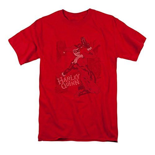 Camiseta de Batman Harley Qiunn Harley con Licencia de Pistola de Calor, Todos los tamaños - Rojo - X-Large