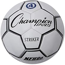 Champion Sports Striker Soccer Ball PU Cover, Butyl Bladder, Machine-Stitched Panels, Durable Youth & Adult Soccer Ball for Practice or Play Sizes 3, 4, 5