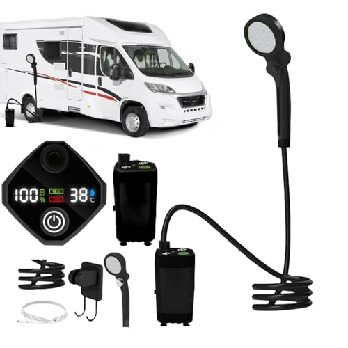 Pompe de douche rechargeable camping extérieure avec écran LED et pompe étanche - 2