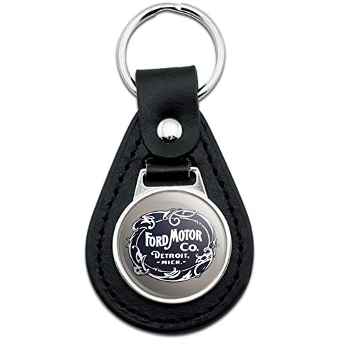GRAPHICS & MORE Black Leather Ford Motor Company Vintage Logo Keychain Cover