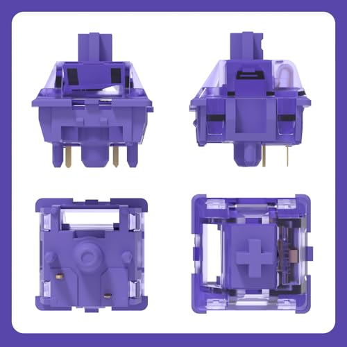 KBDiy Interruptor Asura MX tátil 50 g para jogos Kit de teclado mecânico roxo lubrificado de fábrica