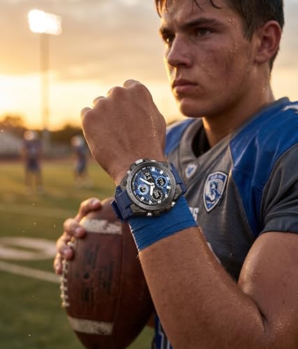 Image of V2A Stryke-TERRAX 5220 Analog-Digital Sports Watch for Men | Bold 3D Dial Design | 50M Waterproof Quartz Watch with Alarm, Stopwatch, Day-Date & Backlight | Rugged Everyday Performance